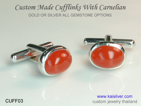 oval cufflinks gold or silver all gem options