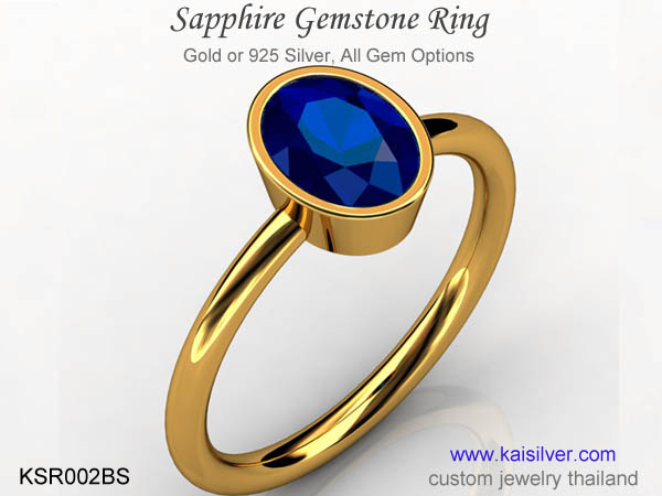 sapphire gold ring 10k 14k 18k