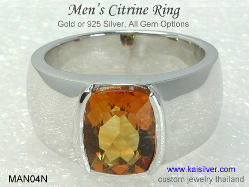 custom men's rings white gold
