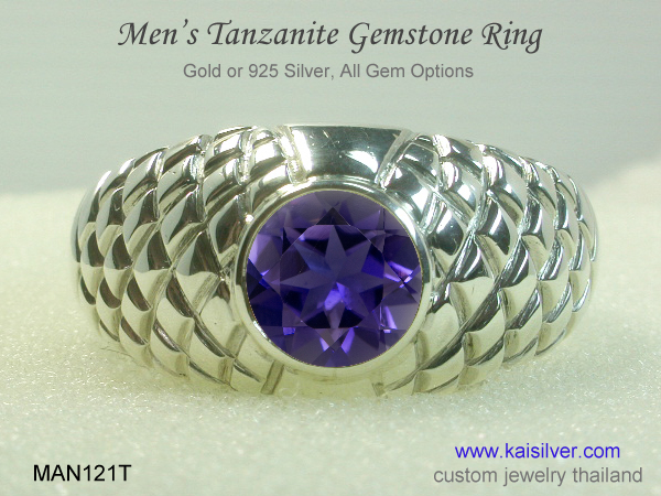 tanzanite gemstone ring for men