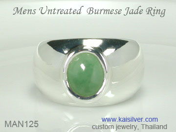 green jade gemstone for men's ring
