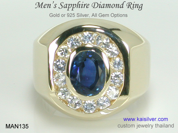 men's sapphire diamond ring