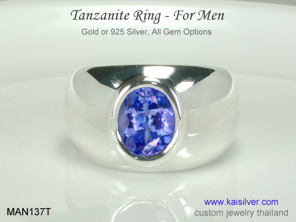 birthstone ring for men december tanzanite