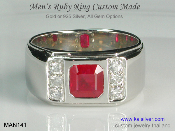 men's ruby diamond ring