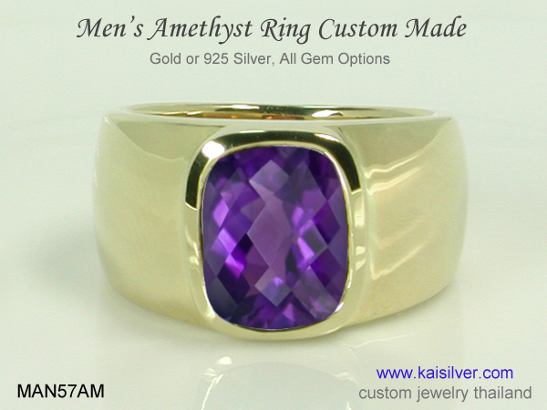 amethyst ring for men gold or silver