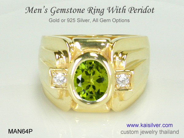 peridot ring mens 