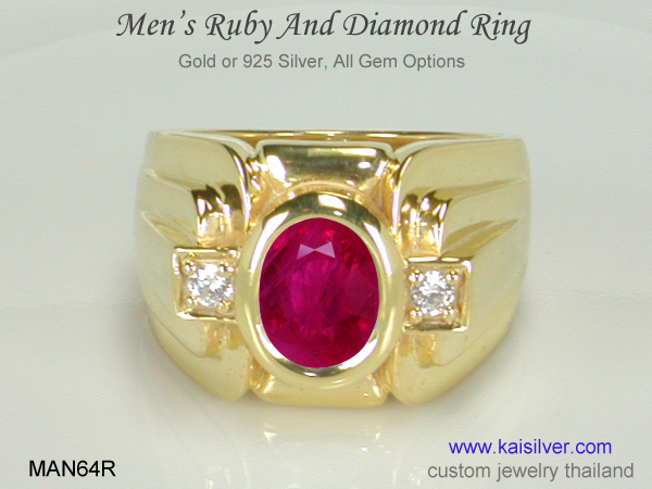 men's ruby and diamond ring