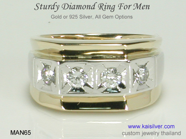 diamond gold or silver ring for men