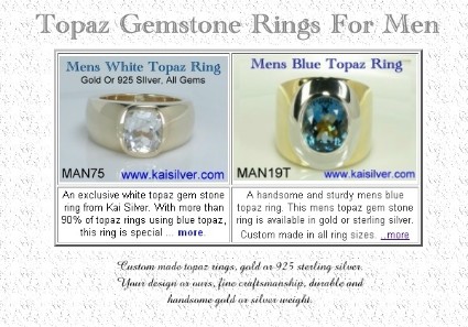 topaz gem stone rings for men