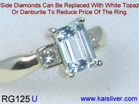 aquamarine diamond gold ring