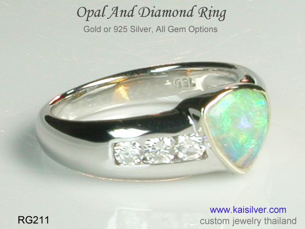 custom opal gemstone ring 