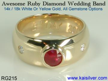 ruby band ring for men
