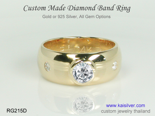 gold band with diamonds 