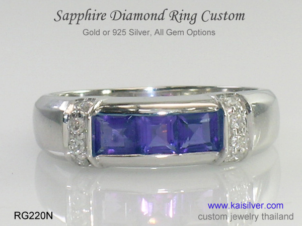 blue sapphire band ring 