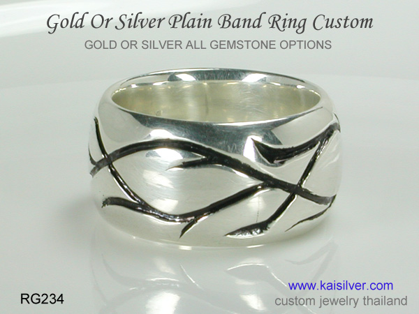 men's plain band ring custom