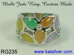 jade gemstone jewelry, multi jade ring
