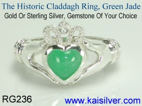 claddagh jewelry, jade gemstone claddagh ring