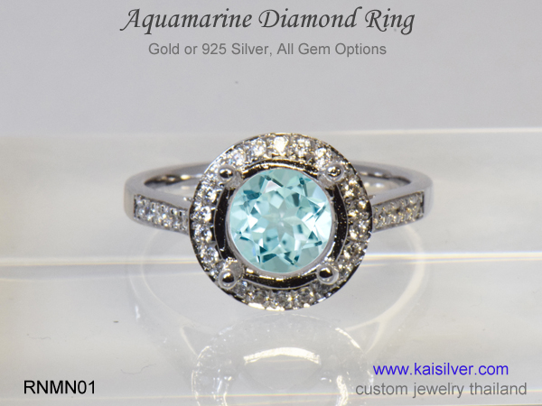 aquamarine diamond ring 