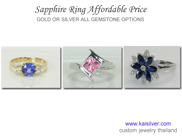 gold rings with sapphire gemstone