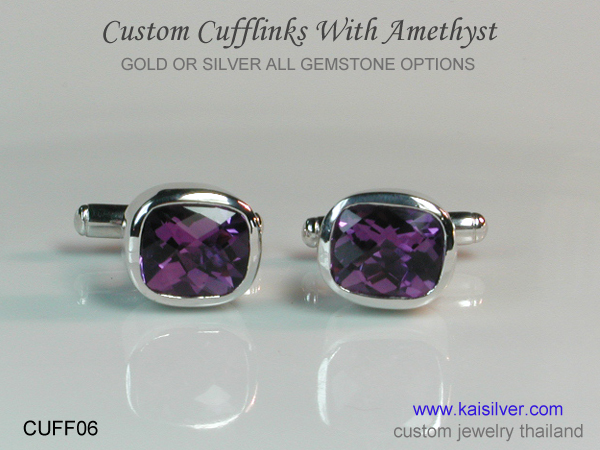 cufflinks gemstone amethyst