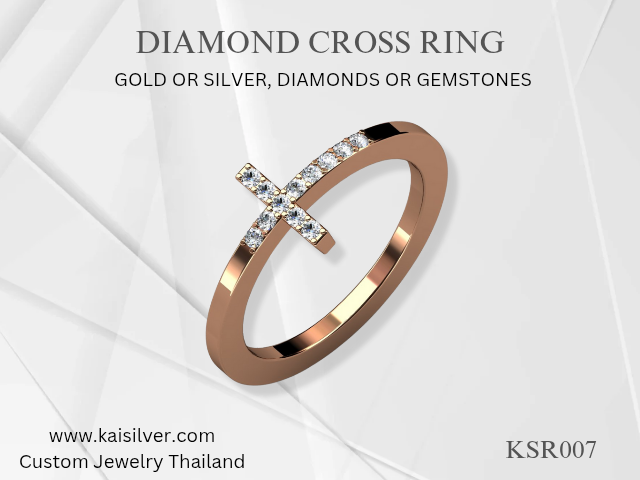 made to order diamond cross ring