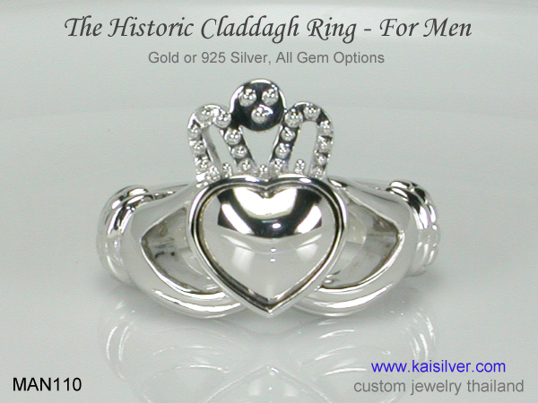 men's claddagh plain 
