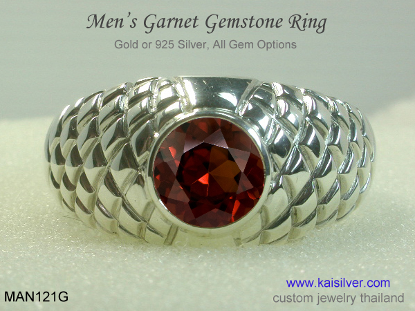 red garnet ring men's kaisilver