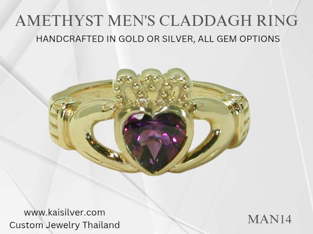 amethyst ring for men claddagh