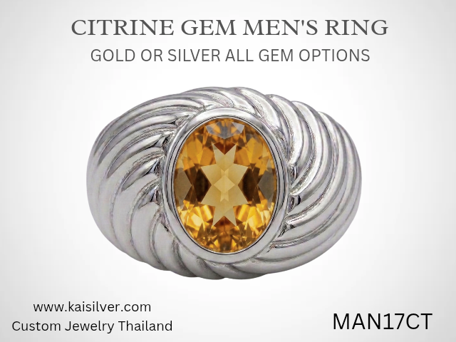 citrine silver ring for men also in gold