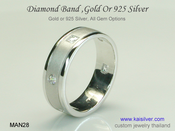 mens white gold diamond band