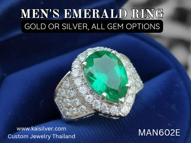 men's ring with emerald 