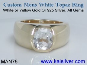 mens white topaz ring