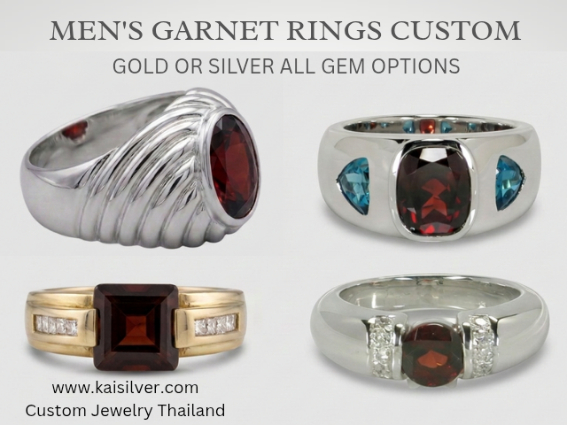 mens garnet gemstone ring