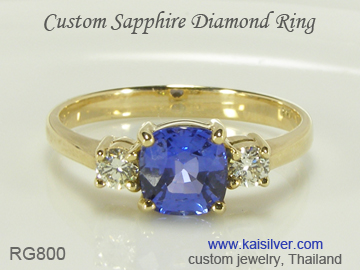blue sapphire gold ring 
